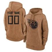 Custom Women's Tennessee Titans 2023 Salute To Service Pullover Hoodie Brown