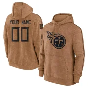 Custom Youth Tennessee Titans 2023 Salute To Service Club Pullover Hoodie Brown