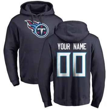 Custom Youth Tennessee Titans Pro Line Logo Pullover Hoodie Navy