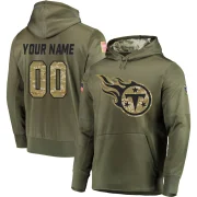 Custom Youth Tennessee Titans Salute to Service Pullover Hoodie Olive