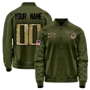 Custom Youth Tennessee Titans Salute to Service Sideline Performance Jacket Olive