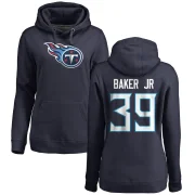 Darrell Baker Jr. Women's Tennessee Titans Pro Line Logo Pullover Hoodie Navy