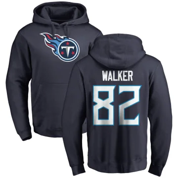 Delanie Walker Men's Tennessee Titans Pro Line Logo Pullover Hoodie Navy