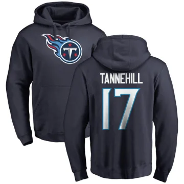 Ryan Tannehill Men's Tennessee Titans Pro Line Logo Pullover Hoodie Navy