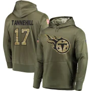 Ryan Tannehill Men's Tennessee Titans Salute to Service Pullover Hoodie Olive